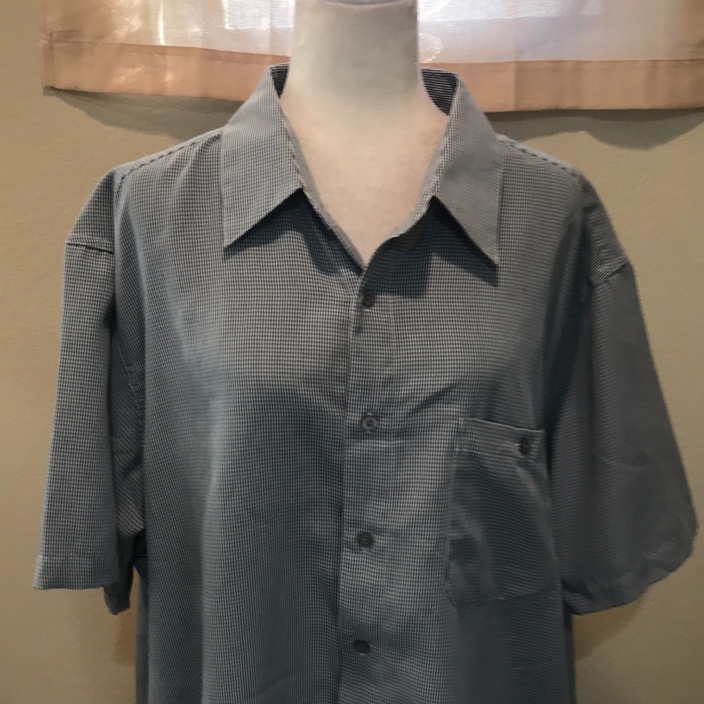 Haggar Luxury Microfiber Short Sleeved Button Front Dress Shirt w/Pocket-XXL - Picture 5 of 8